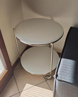 Carrello in vetro bianco
