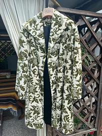 Cappotto lungo damascato da donna vintage