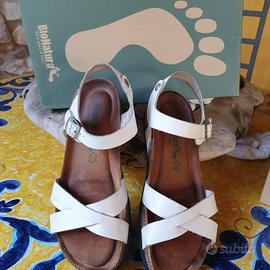 BioNatura sandali donna in pelle bianca n.37 USATI