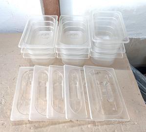 Contenitore Gn 1/4 10 pezzi 5 coperchi Polipropile