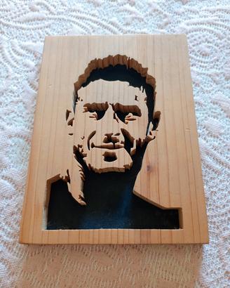 quadro Totti in legno 3D 