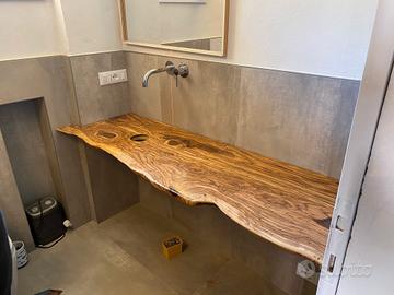 MENSOLE LAVABO IN LEGNO DI ULIVO 