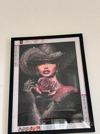 Quadro Moderno Donna Elegante con Rosa