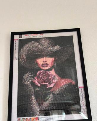 Quadro Moderno Donna Elegante con Rosa
