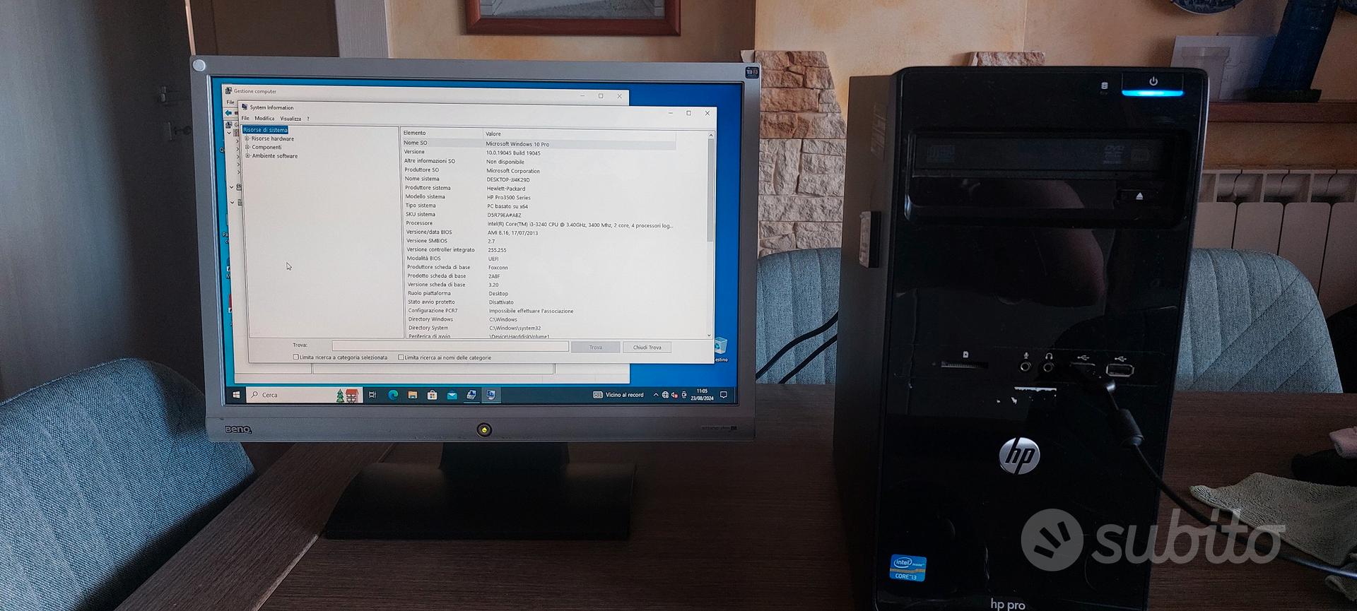 pc desktop hp monitor - Informatica In vendita a Roma