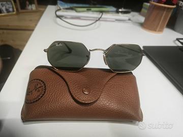 Ray Ban RB3556N 001 Octagonal oro e verde