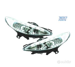 FARI PEUGEOT 207 06-12 LUCE DIURNA A LED FONDO CRO