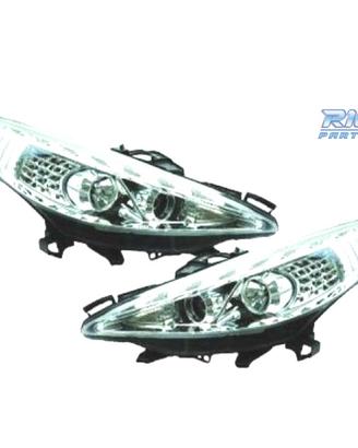 FARI PEUGEOT 207 06-12 LUCE DIURNA A LED FONDO CRO