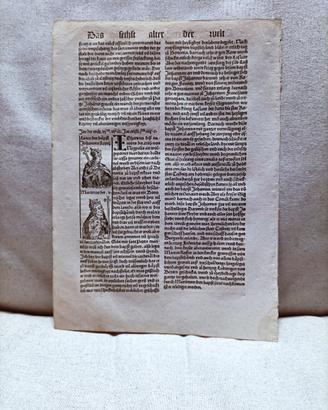 Foglio INCUNABOLO 1493 – Cronaca di Norimberga