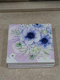 Set di 4 Sottobicchieri in Ceramica VIOLETTE