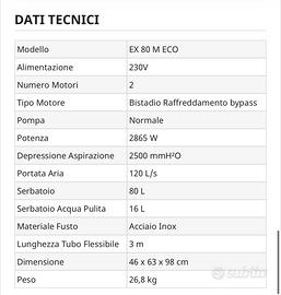 Aspirapolvere ignezione estraziine bm2 nuovo