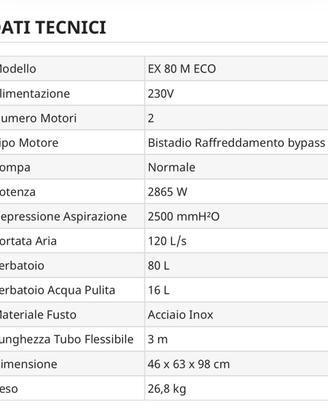 Aspirapolvere ignezione estraziine bm2 nuovo
