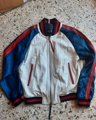 Tommy hilfiger giacca pelle bomber M/L racer moto