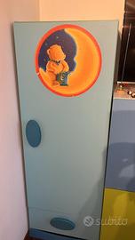 Armadio cameretta 50×170 con cassetto blue