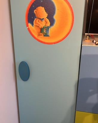 Armadio cameretta 50×170 con cassetto blue