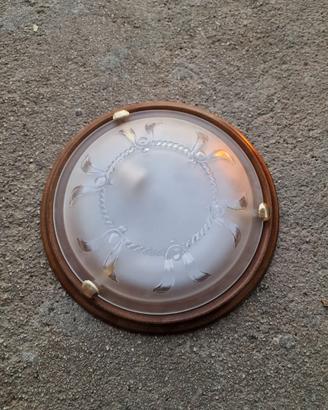 Plafoniera classica in legno e vetro 36 cm