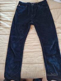 pantalone di velluto blu