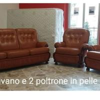 Salotto in vera pelle, spedizione gratuita! 
