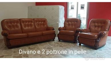 Salotto in vera pelle, spedizione gratuita! 