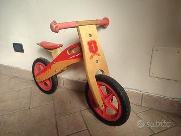 Bicicletta senza pedali bici in legno balance bike
