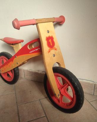 Bicicletta senza pedali bici in legno balance bike