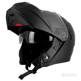 CASCO MODULARE MOTO SCOOTER S521 NERO OPACO VISIER