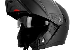 CASCO MODULARE MOTO SCOOTER S521 NERO OPACO VISIER