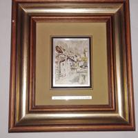 Alfredo zecca, "borgo alpino", in lastra d'argento