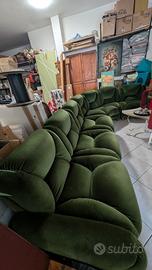 Divano componibile con letto velluto verde cactus