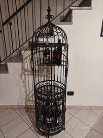 porta bottiglie di vino a simil gabbia di uccelli