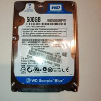Hard Disk Interno WD Scorpio Blue 500GB SATA 2.5" 