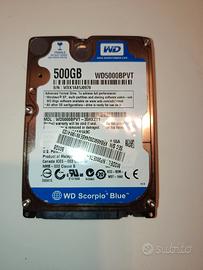 Hard Disk Interno WD Scorpio Blue 500GB SATA 2.5" 