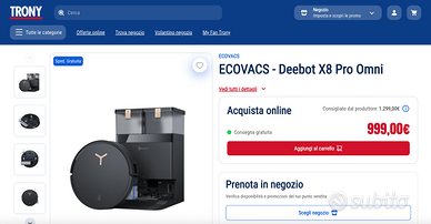 Ecovacs X8 Pro Omni, robot aspirapolvere e lava