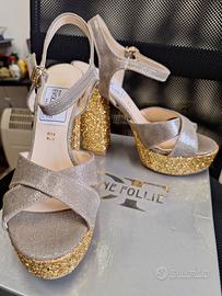 SANDALI N.37 TACCO ALTO GLITTER