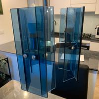 Lampadario vintage vetri blu unico