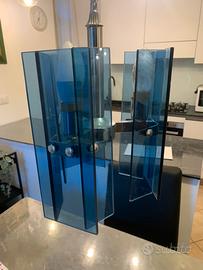 Lampadario vintage vetri blu unico