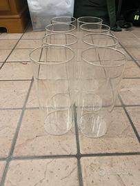 Set di 8 vasi in vetro (20x8cm)