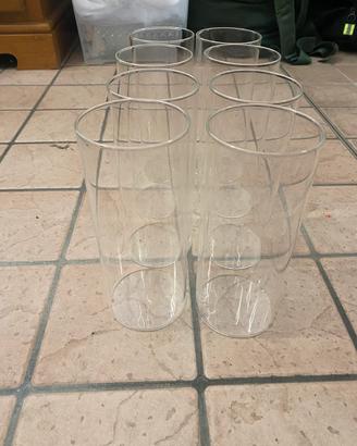 Set di 8 vasi in vetro (20x8cm)