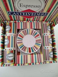 6 TAZZINE Caffè espresso Castelvedere con piattini