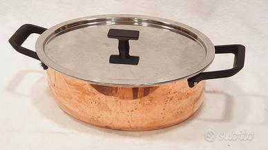 Casseruola ovale in rame con coperchio, Artusi TVS