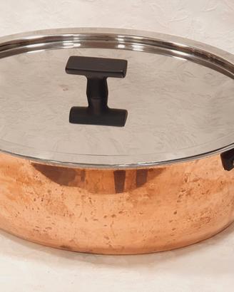 Casseruola ovale in rame con coperchio, Artusi TVS