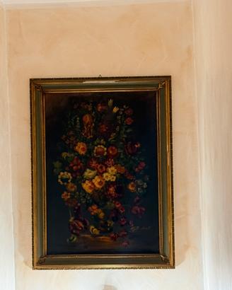 Dipinto ad olio “Natura morta con fiori”