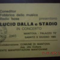 Biglietto concerto Lucio Dalla e Stadio del 1985