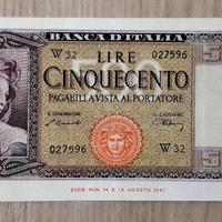 Banconota 500 Lire Italia "Sostitutiva", del 1947