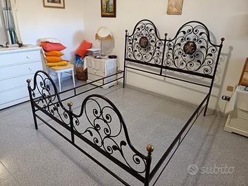 Letto in ferro battuto+rete doghe