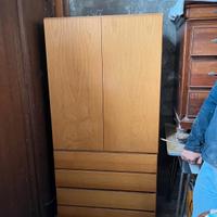 Armadio 2 ante 4 cassetti in legno