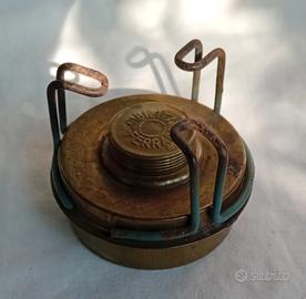 Antico fornellino da campo militare ottone 