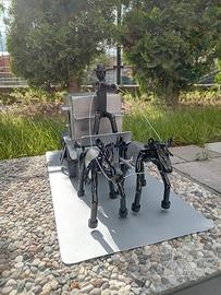 modellino artigianale carrozza+cavalli