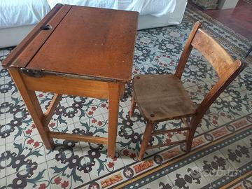 banchetto scuola vintage in legno