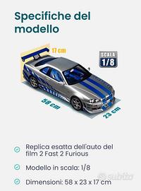 Nissan Skyline GT-R R34 scala 1:8 Deagostini